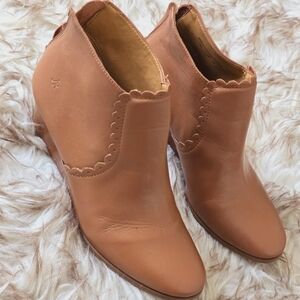 Jack Rogers Tan Leather Heeled Boots